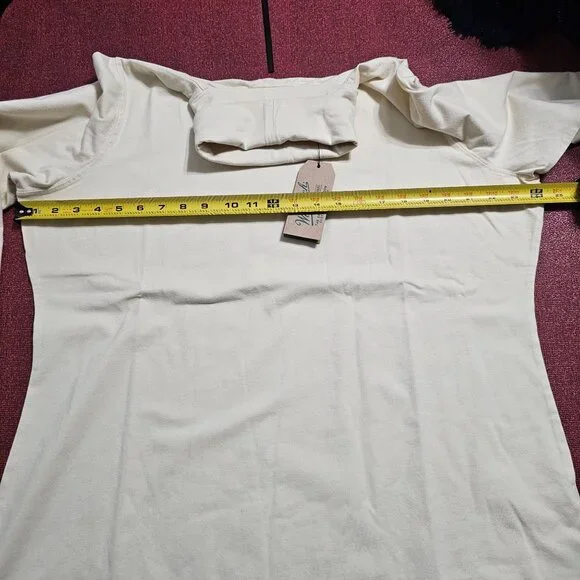 Woolrich Embroidered Turtleneck Top XXL Ivory Leaves Thanksgiving Autumn Teacher - Picture 7 of 10